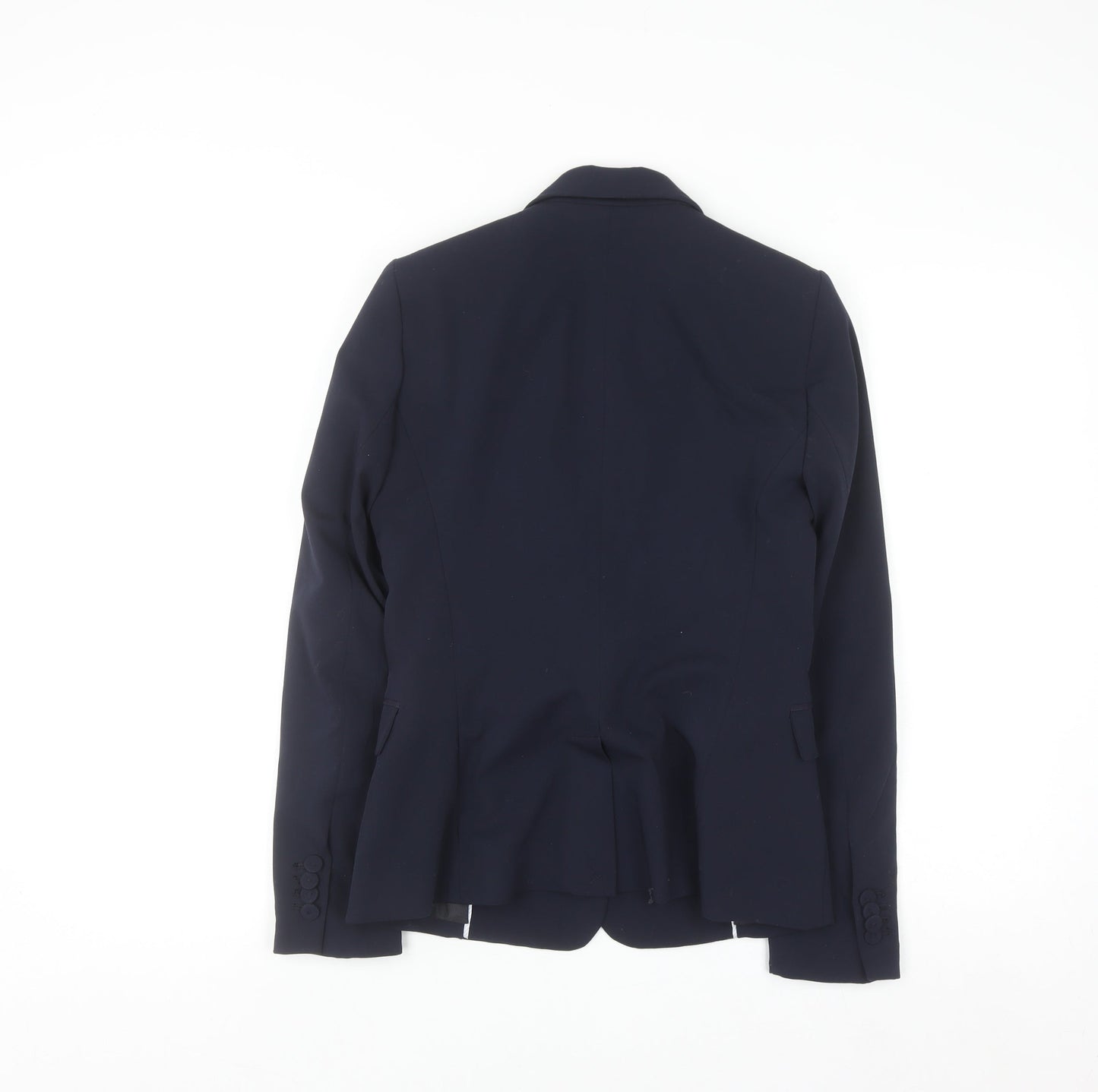 Mango Womens Blue Blazer Jacket Size 6 Regular Fit Basic Workwear