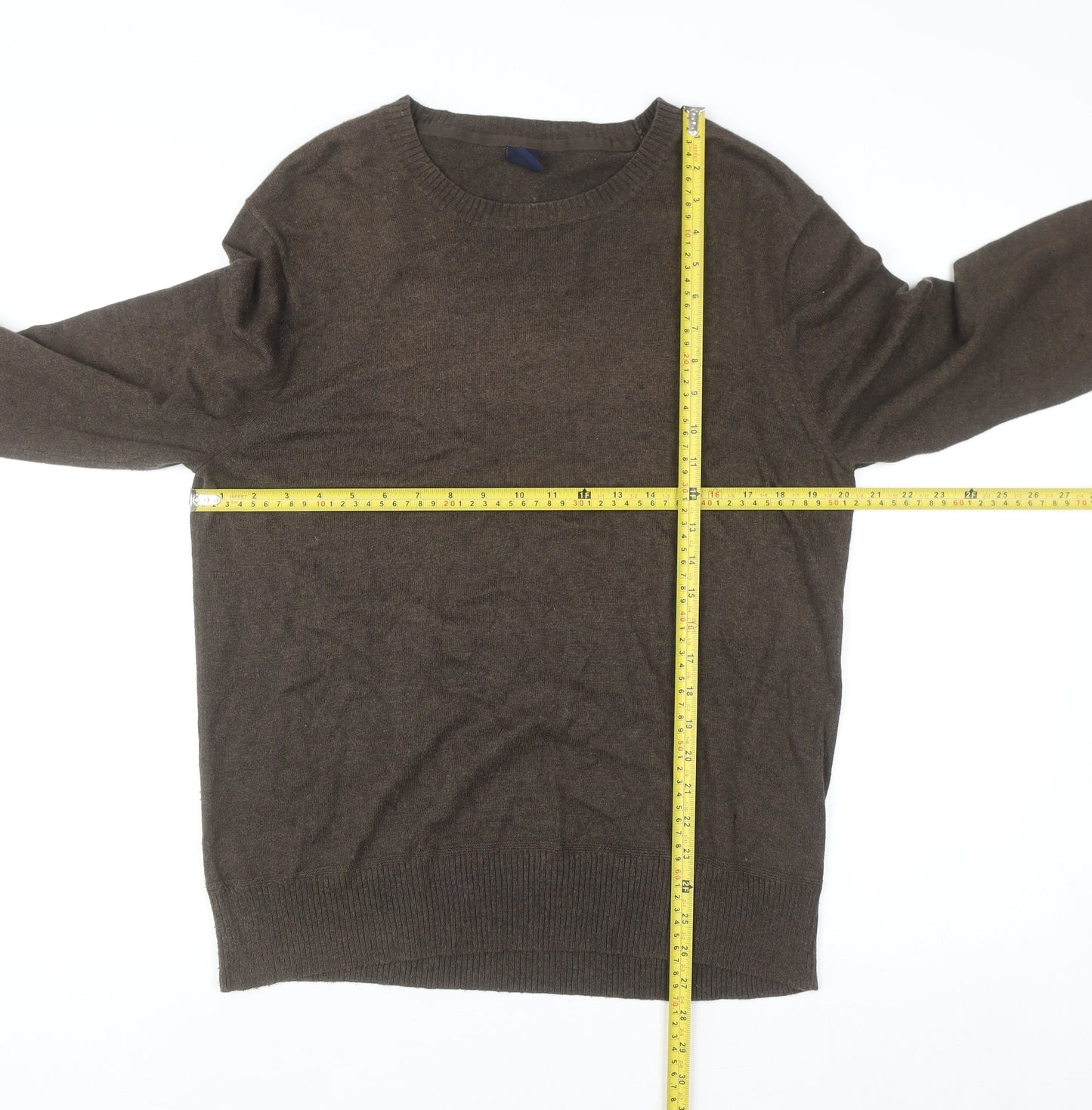 GAP Mens Brown Cotton Cashmere Crew Neck Jumper Size L