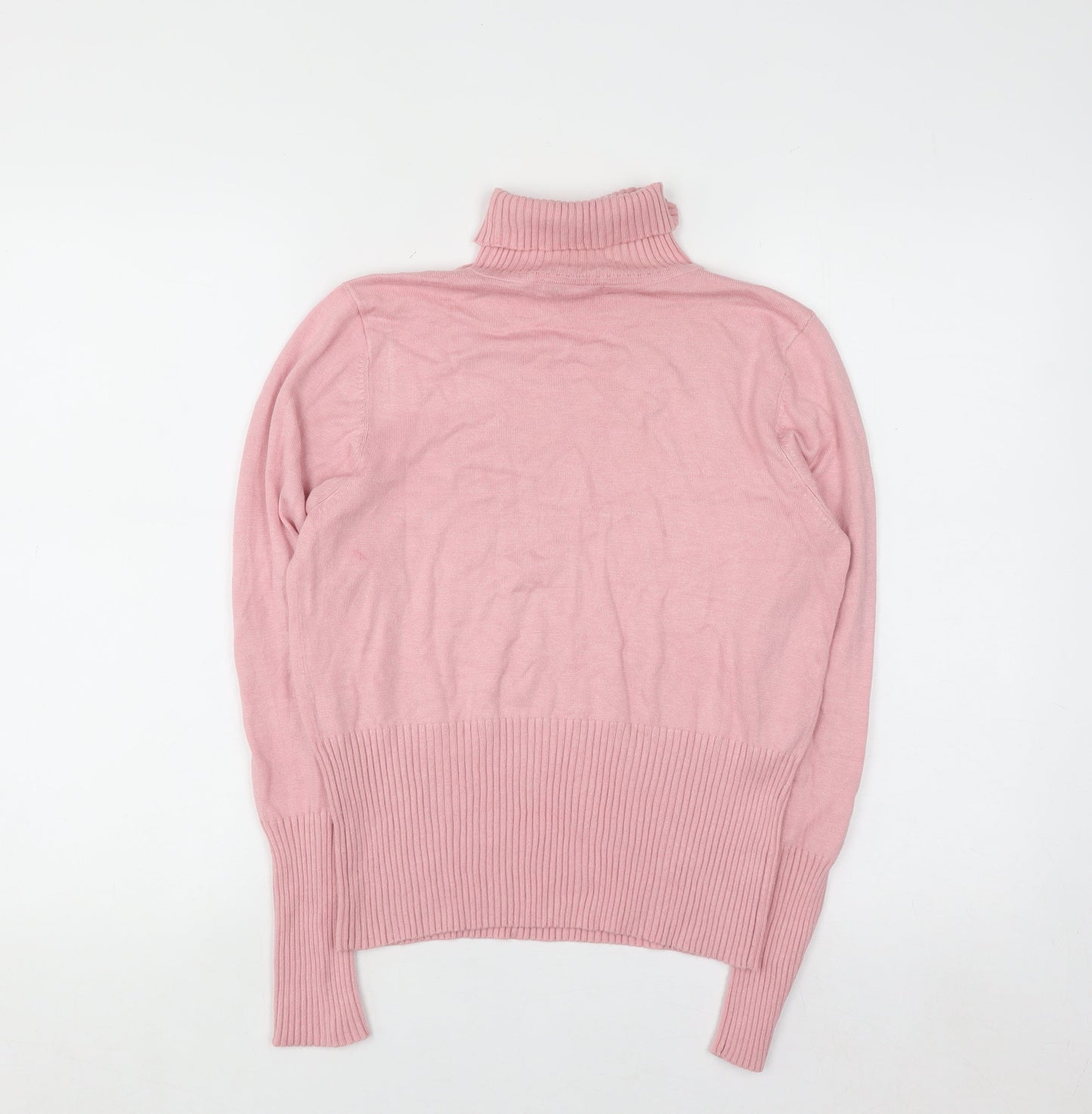 Laura Ashley Women Pink Roll Neck Knit Jumper Size 14