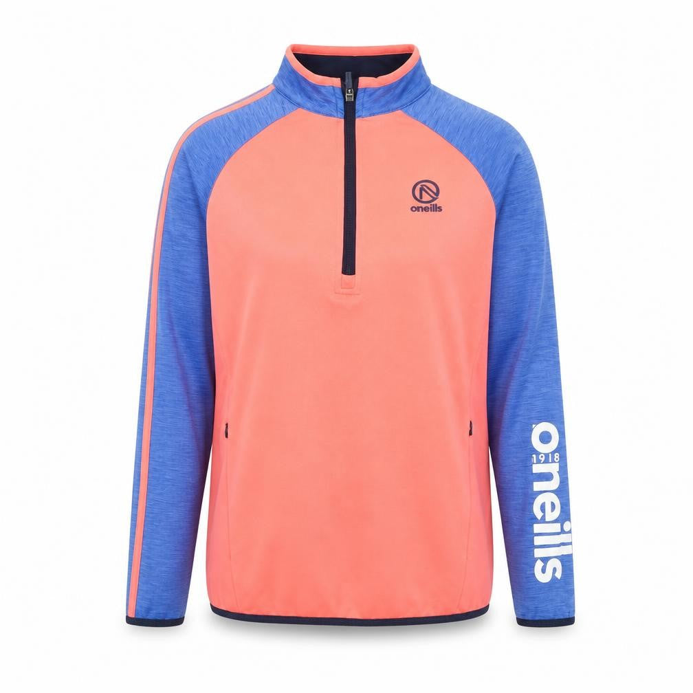 O'Neill Womens Coral Blue 1/4 Zip Sweatshirt Size 10 Polyester Sports Top