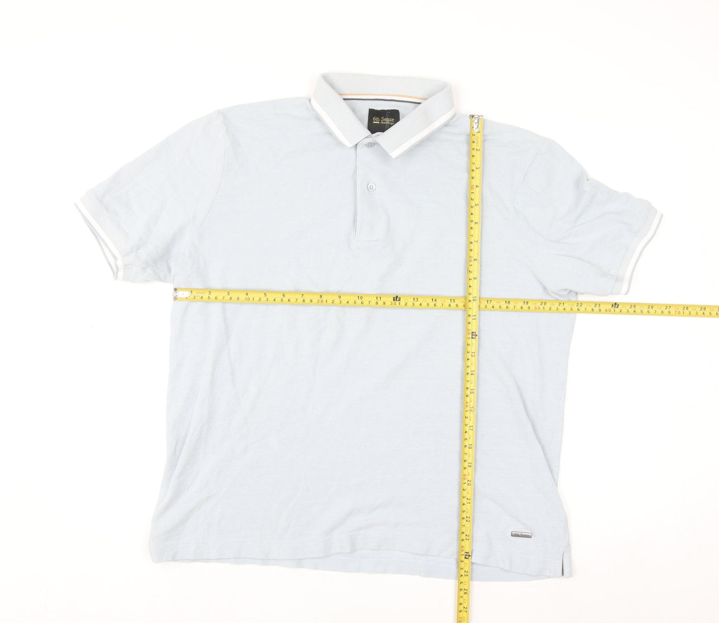 6th Sense Men's Blue Cotton Polo Shirt XL Casual Classic