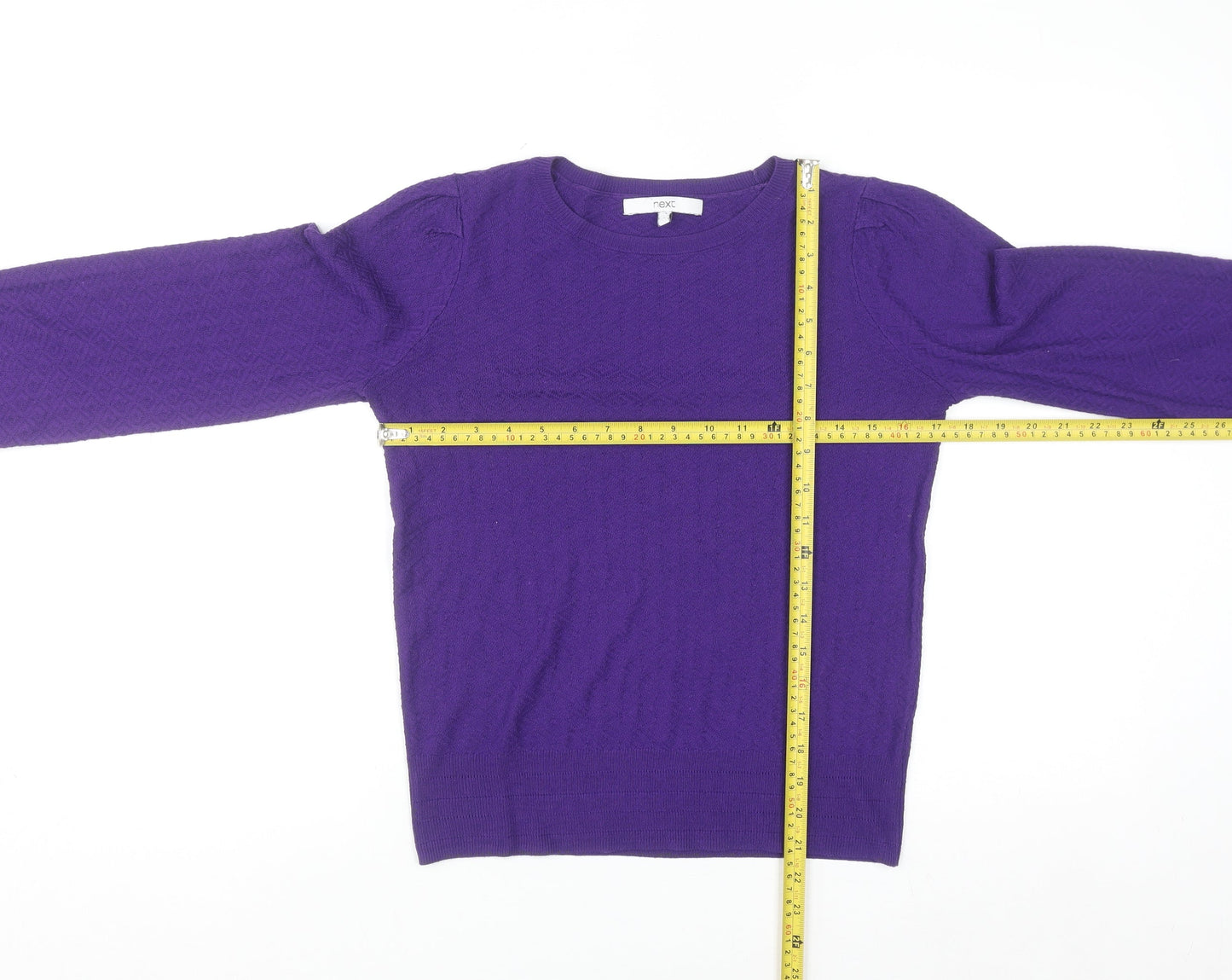 Next Women's Purple Crew Neck Cotton Blend Jumper Size S