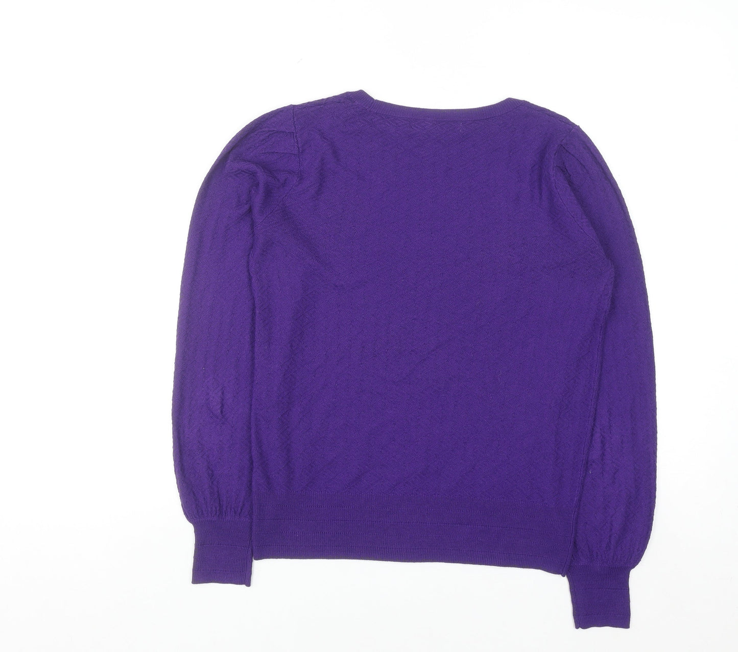 Next Women's Purple Crew Neck Cotton Blend Jumper Size S