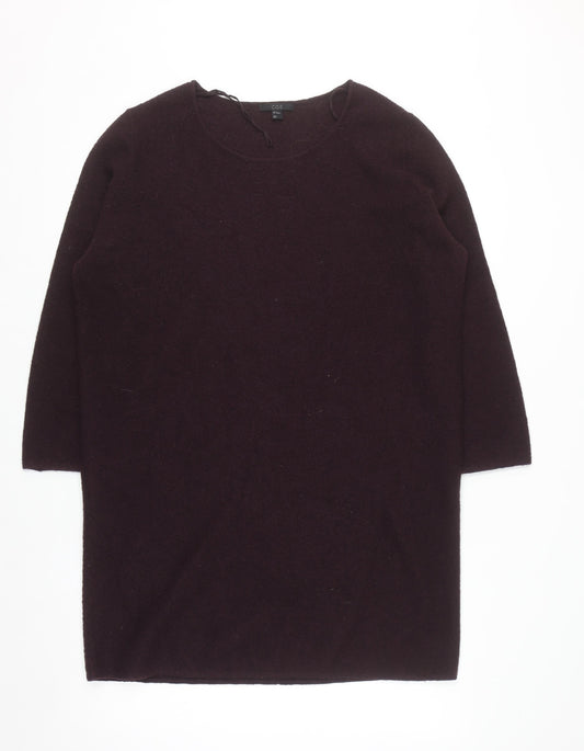 COS Women's Brown Wool Shift Dress Size 12 3/4 Sleeve