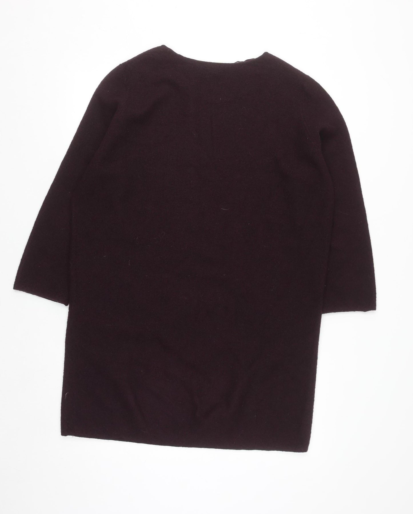 COS Women's Brown Wool Shift Dress Size 12 3/4 Sleeve