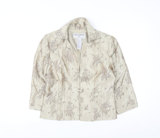 Jessica Howard Petite Beige Floral Brocade Suit Top Size 6