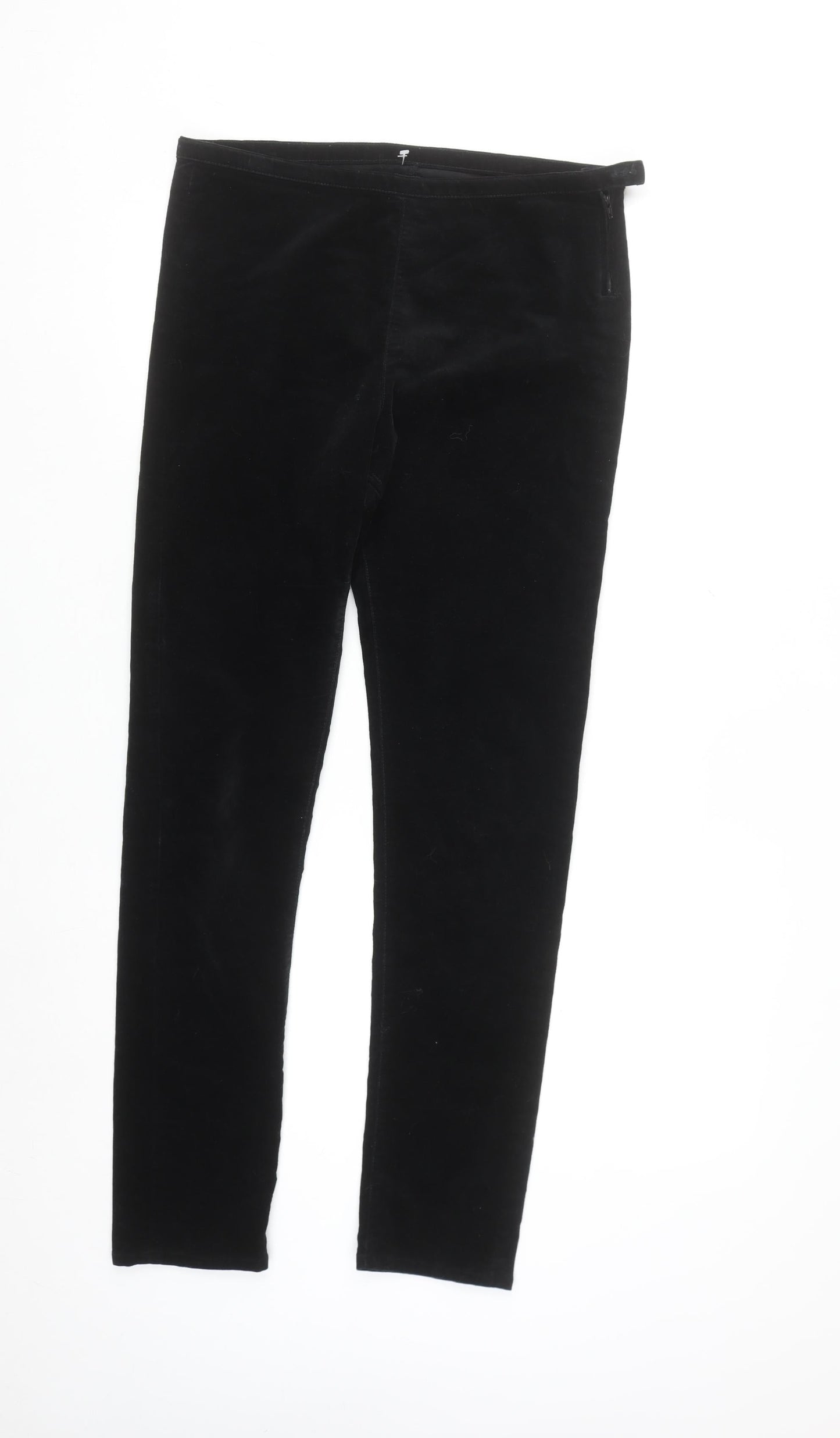 Marks and Spencer Women's Black Size 12 Velvet Slim Leggings