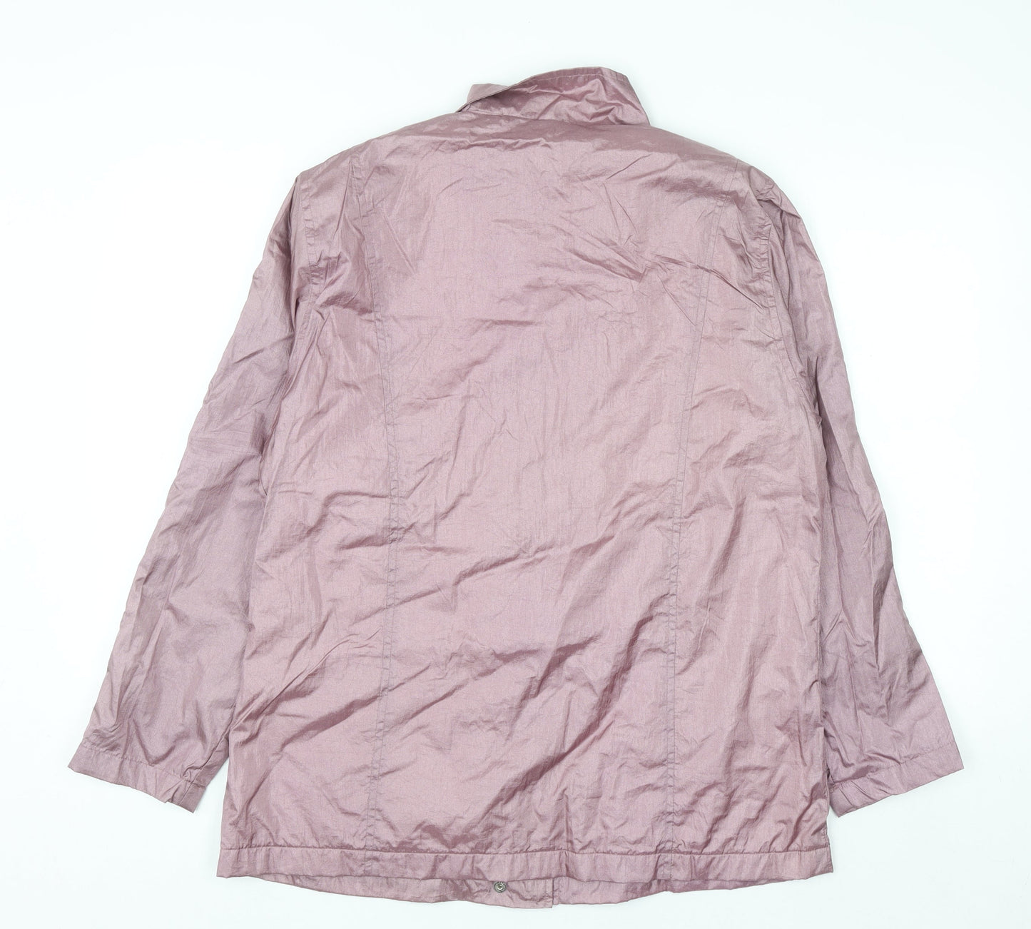 Haband Women's Pink Lightweight Nylon Mid-Length Jacket Size M