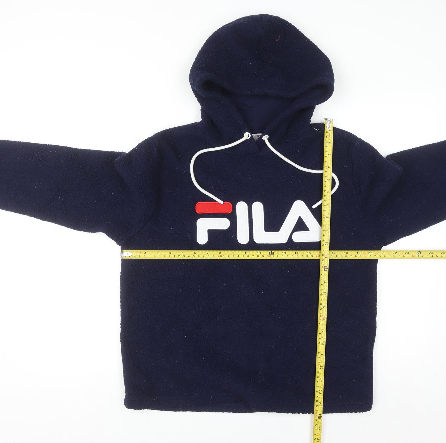 Fila Men's Blue Fleece Pullover Hoodie Size M Logo Sportswear