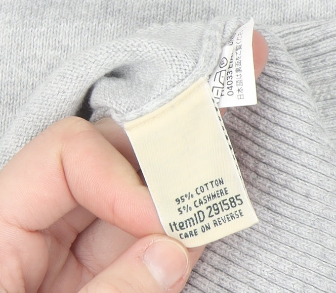 L.L.Bean Women’s Grey Roll Neck Jumper Large Cotton Cashmere Blend