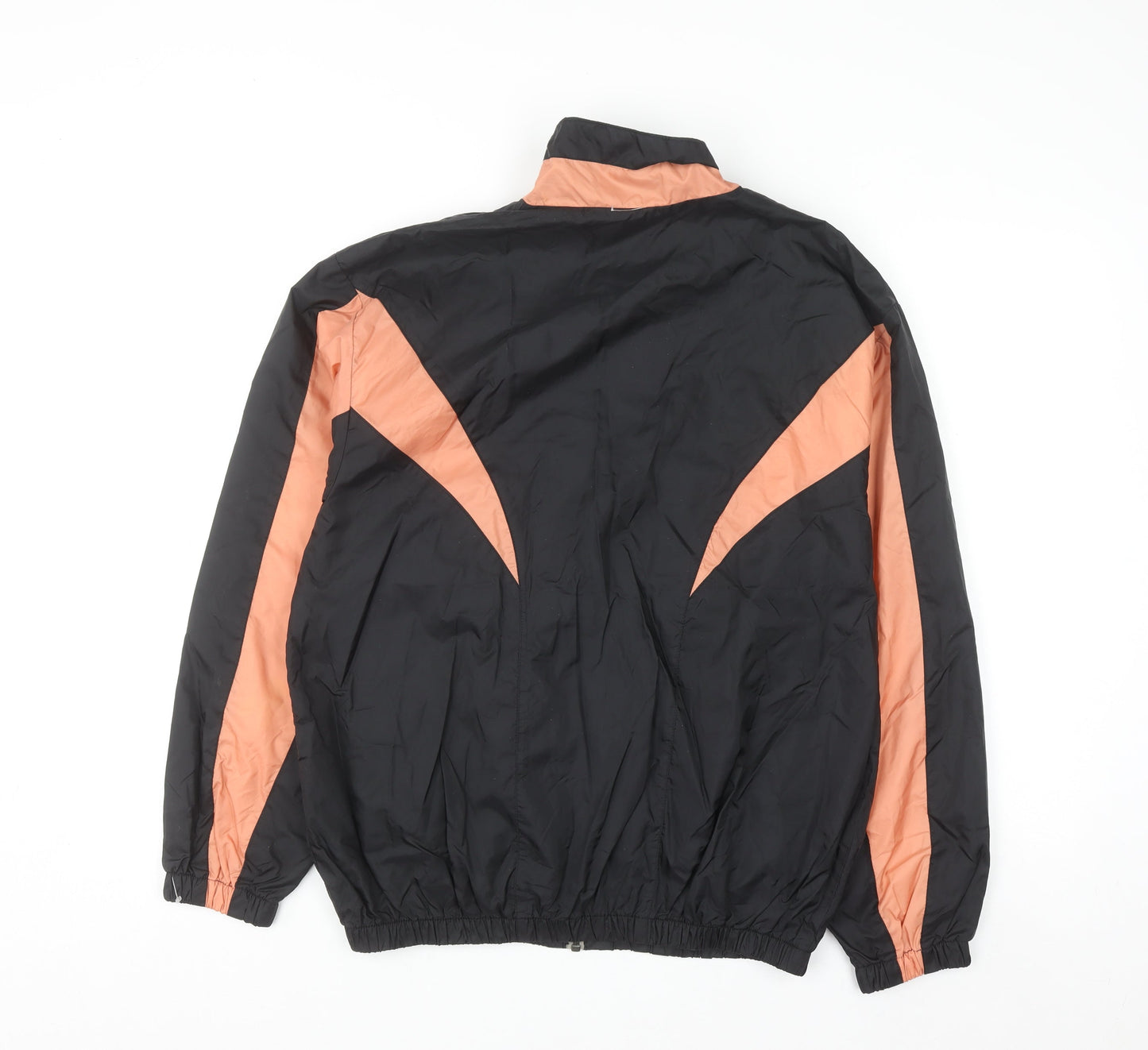Passports Womens Black Orange Windbreaker Jacket L Retro 90s Style
