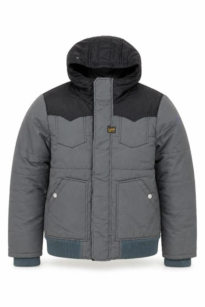 G-Star RAW Men's Grey L Hooded Puffer Jacket Lined Winter Coat