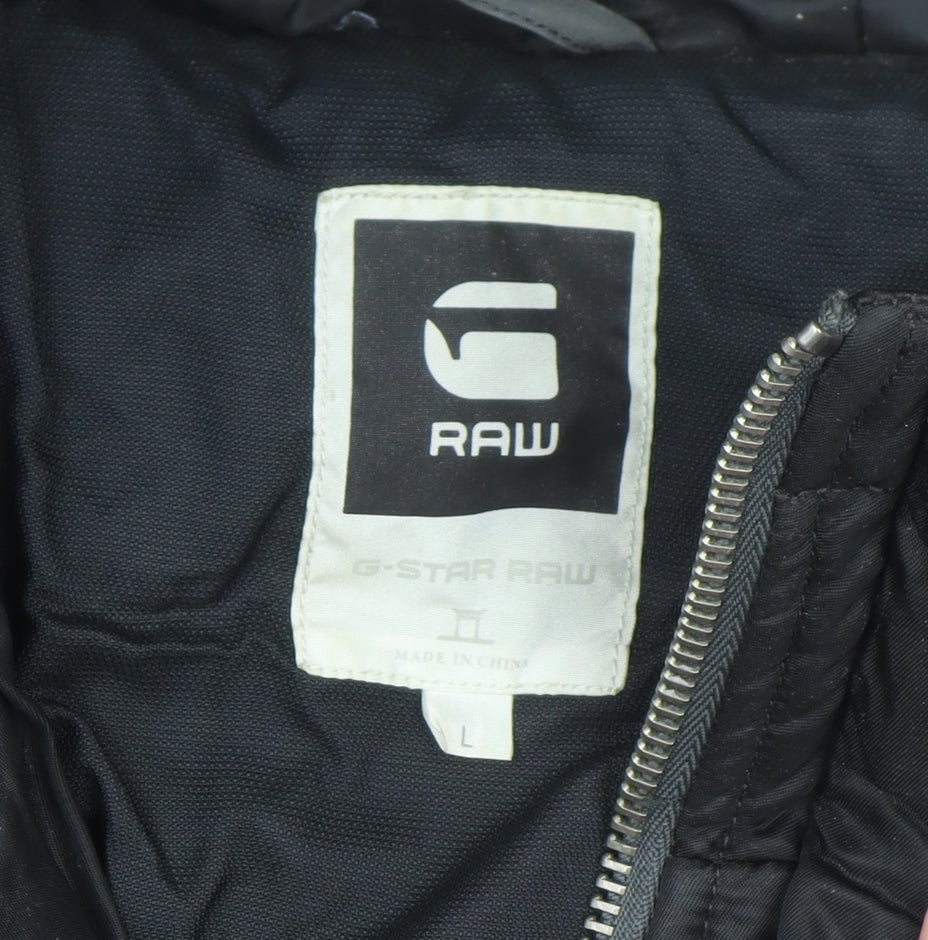 G-Star RAW Men's Grey L Hooded Puffer Jacket Lined Winter Coat