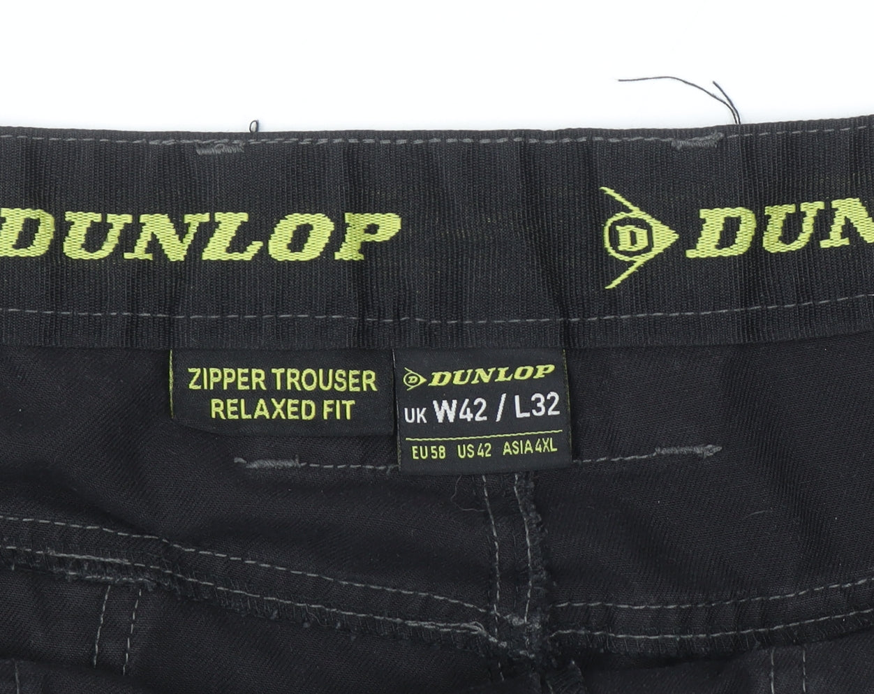 Dunlop Men's Black Cargo Workwear Trousers W42 L32 Relaxed Fit