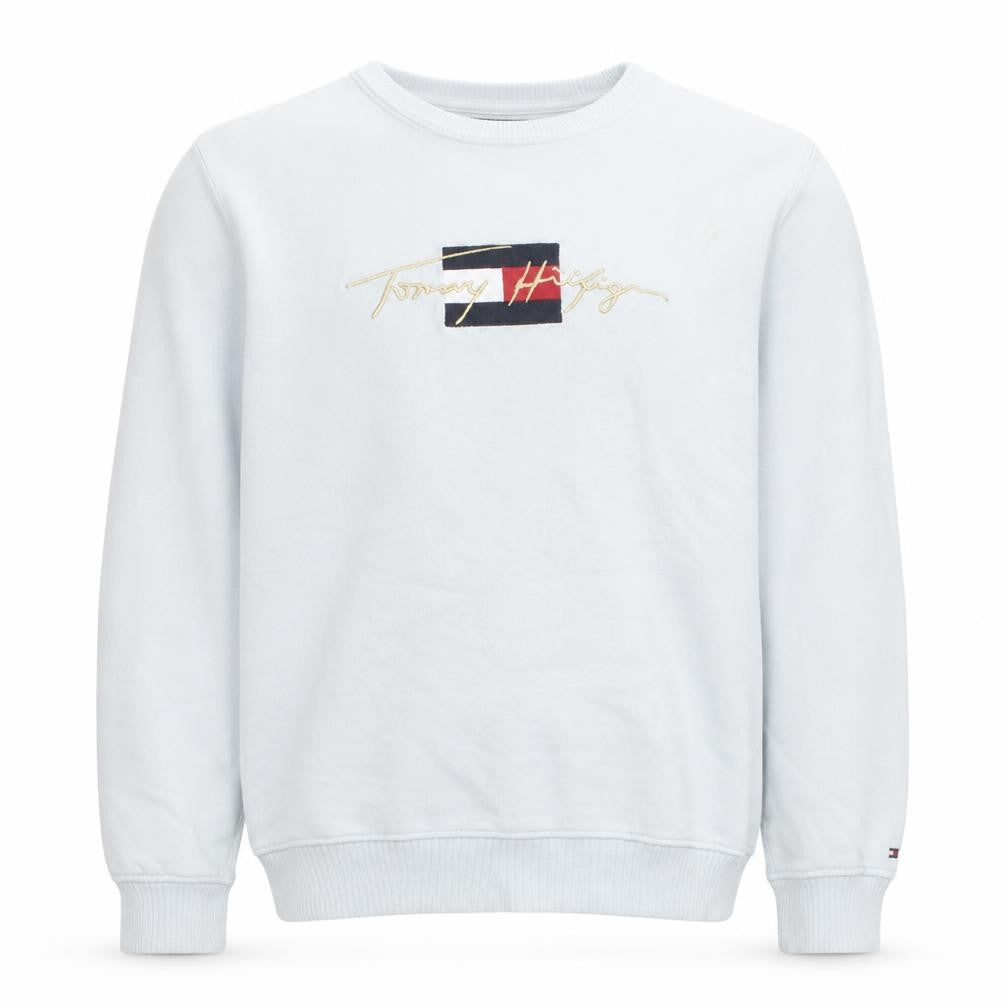 Tommy Hilfiger Men's White Logo Pullover Sweatshirt Size M