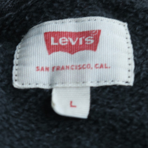 Levi's Men's Black Large Pullover Hoodie with Logo Graphic