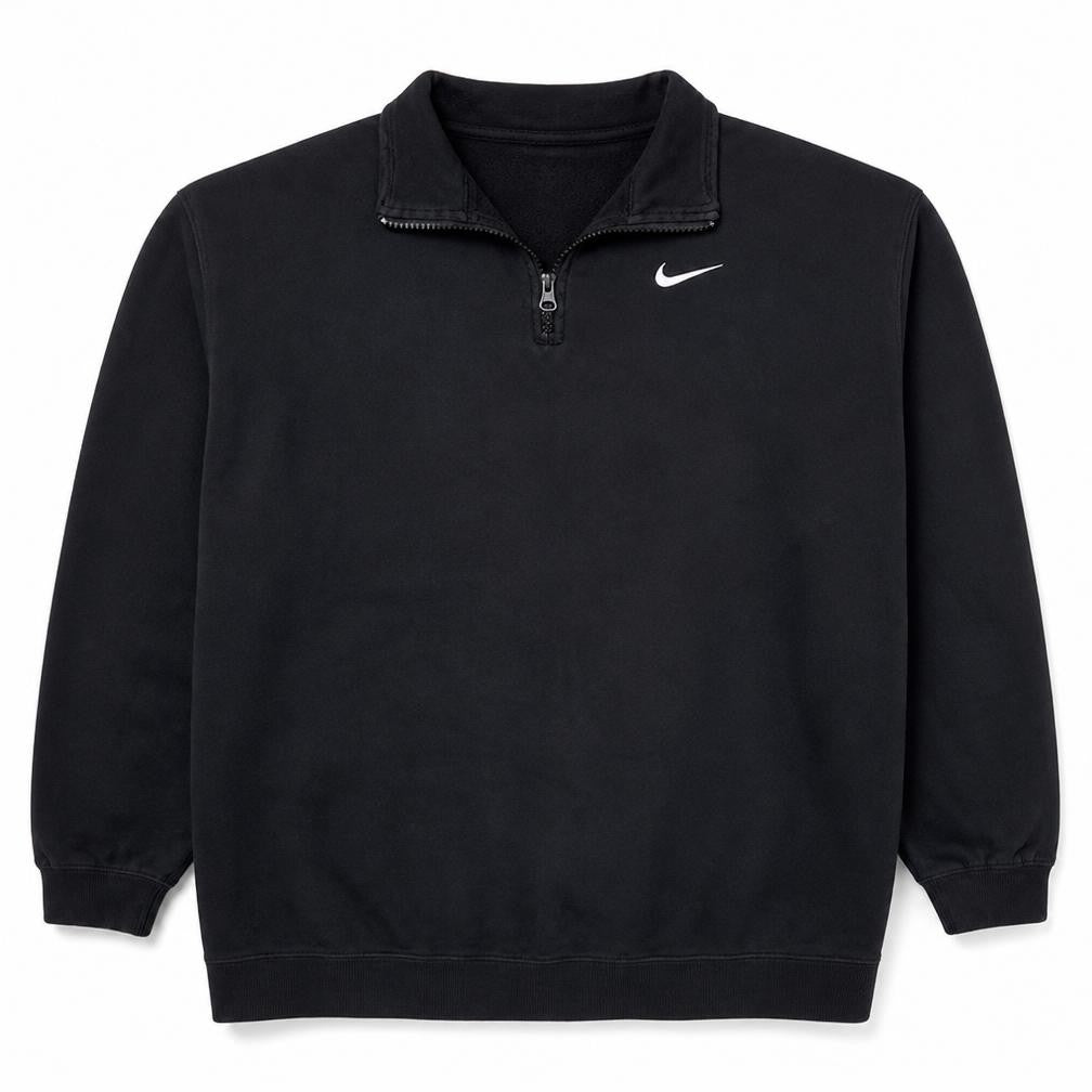 Nike Men's Black 1/4 Zip Fleece Sweatshirt M Regular Fit