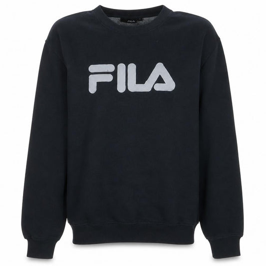 Fila Mens Black Sweatshirt M Crew Neck Pullover Logo Cotton Blend