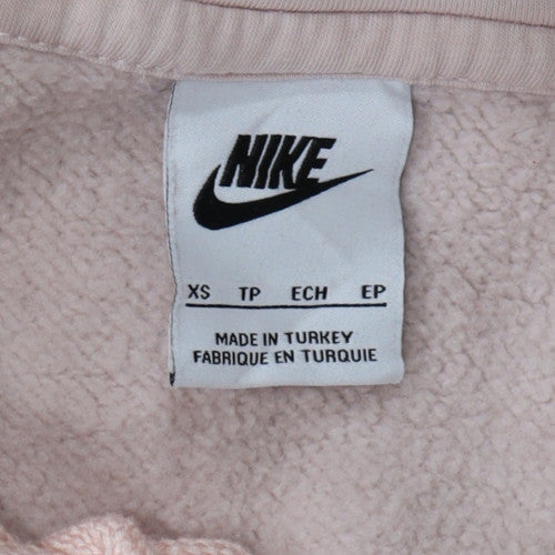 Nike Women's Pink Pullover Hoodie XS Cotton Blend Logo Casual
