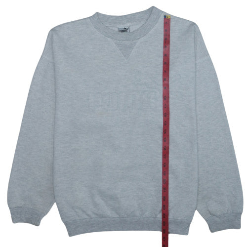 Puma Womens Grey Pullover Sweatshirt L Polyester Cotton Casual