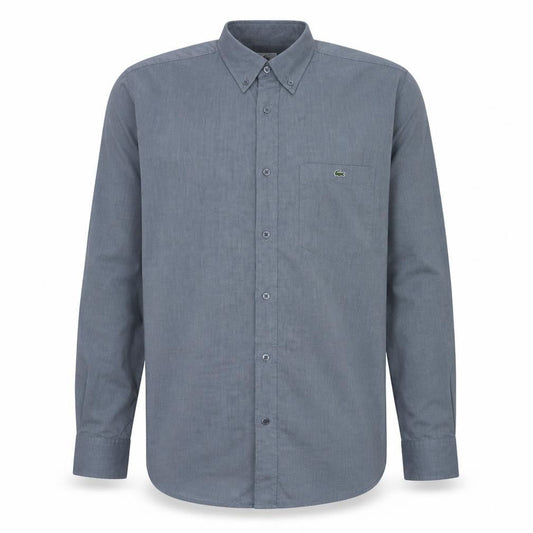 Lacoste Men's Grey Button-Down Long Sleeve Cotton Shirt Size 42