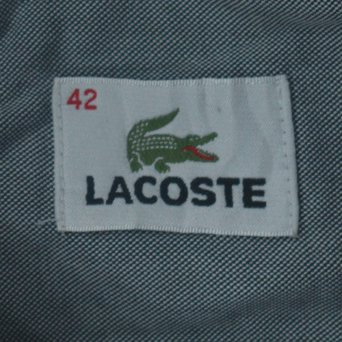 Lacoste Men's Grey Button-Down Long Sleeve Cotton Shirt Size 42