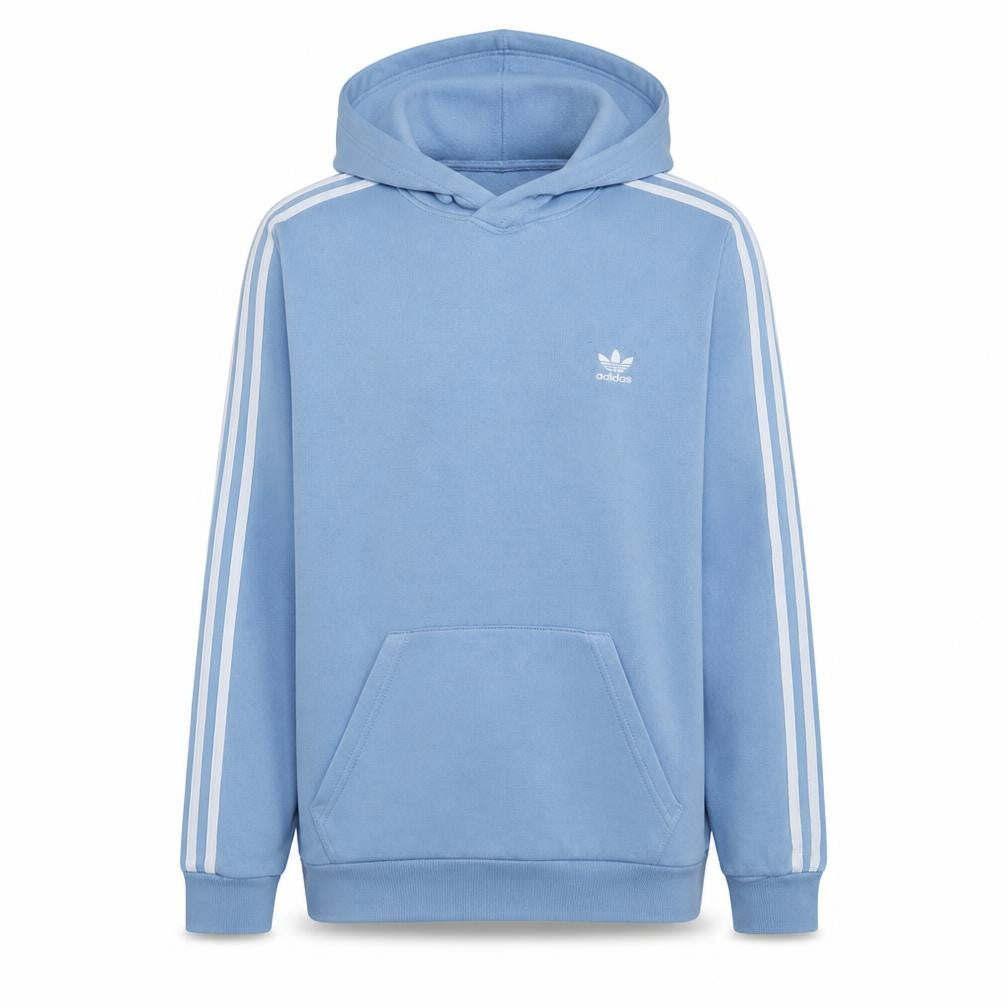 Adidas Mens Blue Pullover Hoodie M Logo Fleece Sportswear
