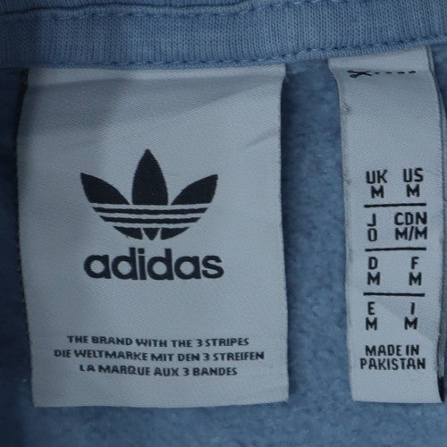 Adidas Mens Blue Pullover Hoodie M Logo Fleece Sportswear