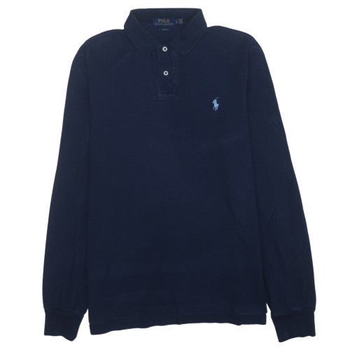 Ralph Lauren Men's Navy Slim Fit Long Sleeve Polo Shirt Size L