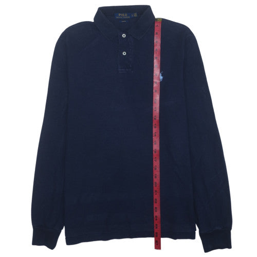 Ralph Lauren Men's Navy Slim Fit Long Sleeve Polo Shirt Size L