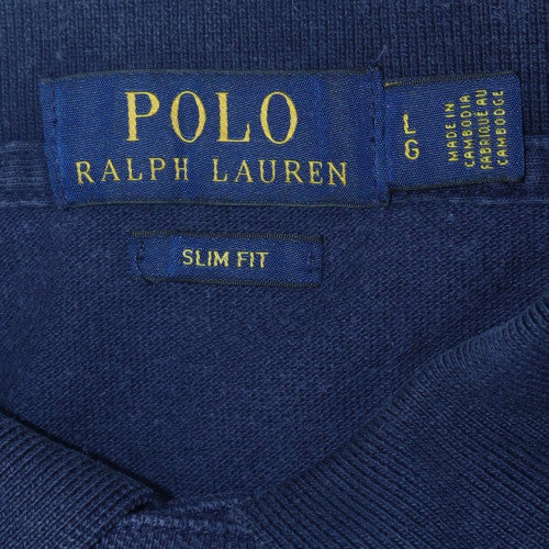 Ralph Lauren Men's Navy Slim Fit Long Sleeve Polo Shirt Size L