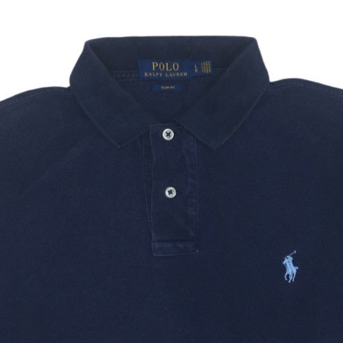 Ralph Lauren Men's Navy Slim Fit Long Sleeve Polo Shirt Size L