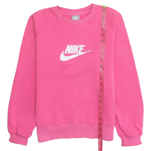 Nike Girls Pink Crew Neck Pullover Sweatshirt XL 13-15 Years Fleece