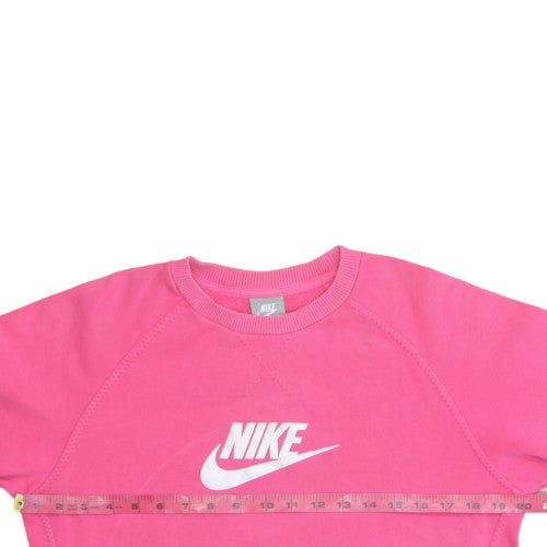 Nike Girls Pink Crew Neck Pullover Sweatshirt XL 13-15 Years Fleece