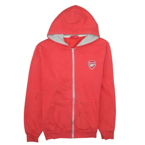 Arsenal Men Red Full Zip Hoodie L Cotton Blend Football Fanwear