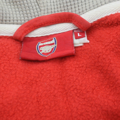 Arsenal Men Red Full Zip Hoodie L Cotton Blend Football Fanwear