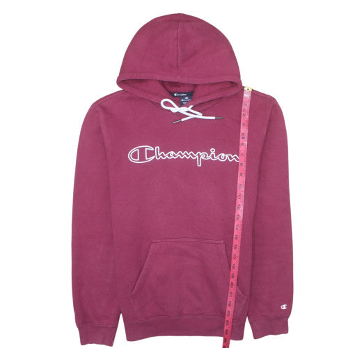 Champion Men's Red Pullover Hoodie Medium Logo Fleece Sweatshirt