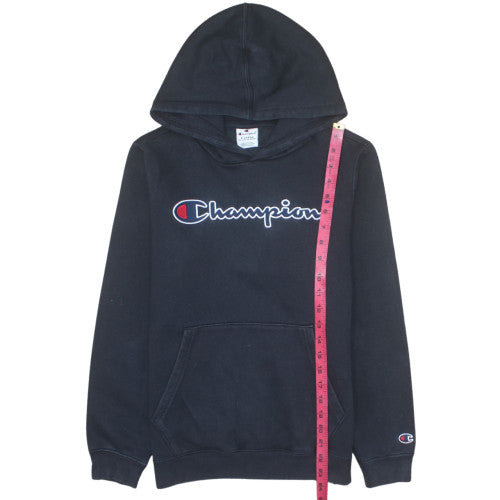 Champion Boys Black Pullover Hoodie 13-14 Years Fleece Logo Sweatshirt