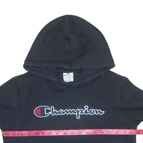 Champion Boys Black Pullover Hoodie 13-14 Years Fleece Logo Sweatshirt