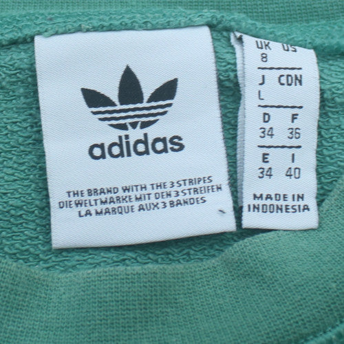 Adidas Women’s Green Cropped Logo Sweatshirt Size 8