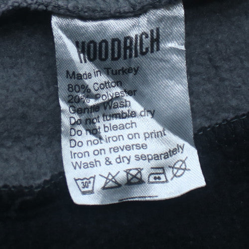Hoodrich Men's Black XL Pullover Hoodie with Logo and Zip Pocket
