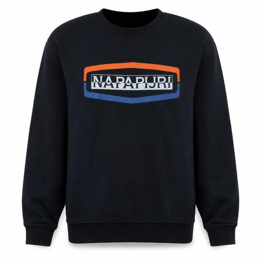 Napapijri Mens Black 2XL Pullover Sweatshirt Crew Neck Regular Fit