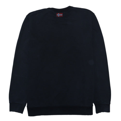 Napapijri Mens Black 2XL Pullover Sweatshirt Crew Neck Regular Fit