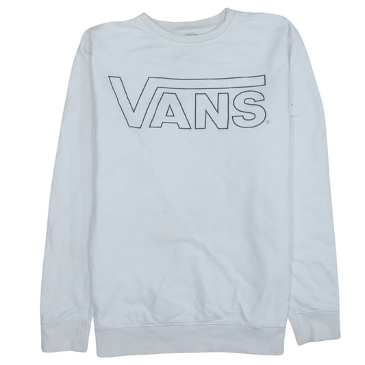 Vans Men's White Crew Neck Pullover Sweatshirt Size M