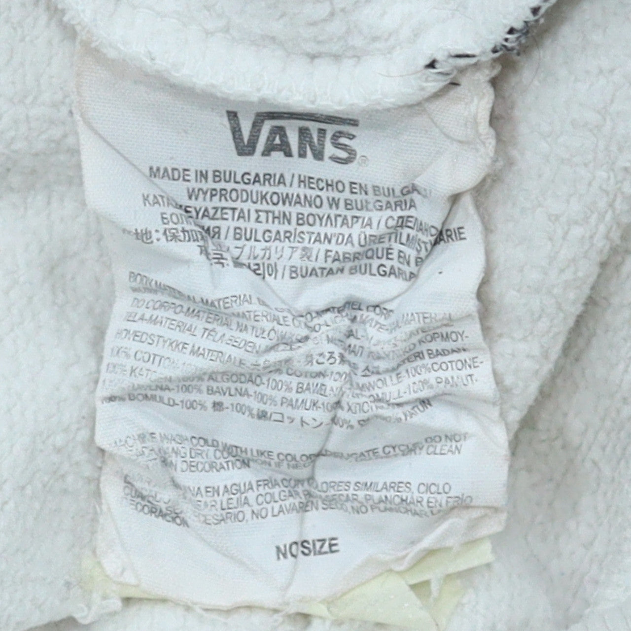 Vans Men's White Crew Neck Pullover Sweatshirt Size M
