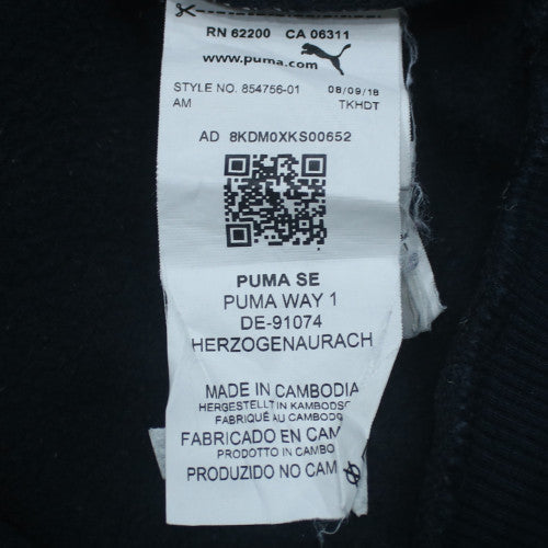 Puma Men's Black Pullover Hoodie Small Regular Fit Fleece Sportswear