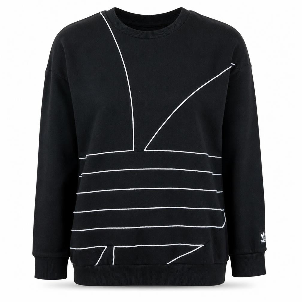 Adidas Women Black Crew Neck Graphic Pullover Sweatshirt Size 12