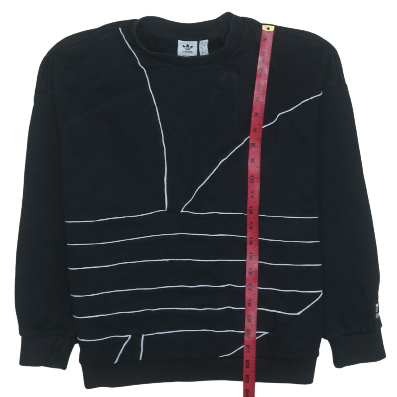 Adidas Women Black Crew Neck Graphic Pullover Sweatshirt Size 12