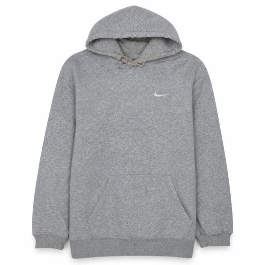 Nike Men's Grey Pullover Hoodie Size L Regular Fit Fleece Sweatshirt