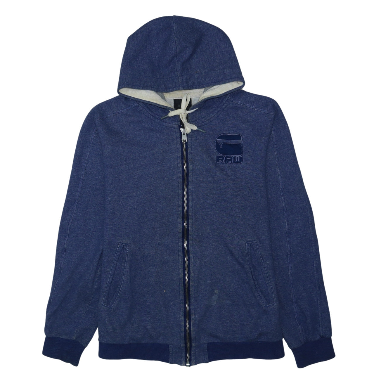 G-Star Men’s Blue Full Zip Hoodie XL RAW Correctline Logo Sweatshirt